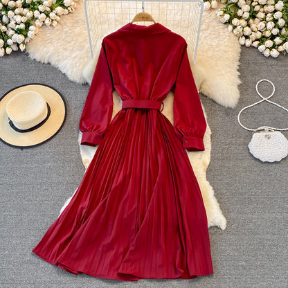 Simple A Line V Neck Dress Fashion Dress  10967