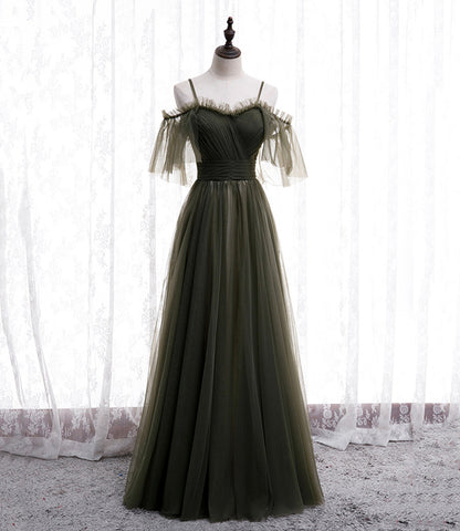 Simple tulle long A line prom dress evening dress  8930