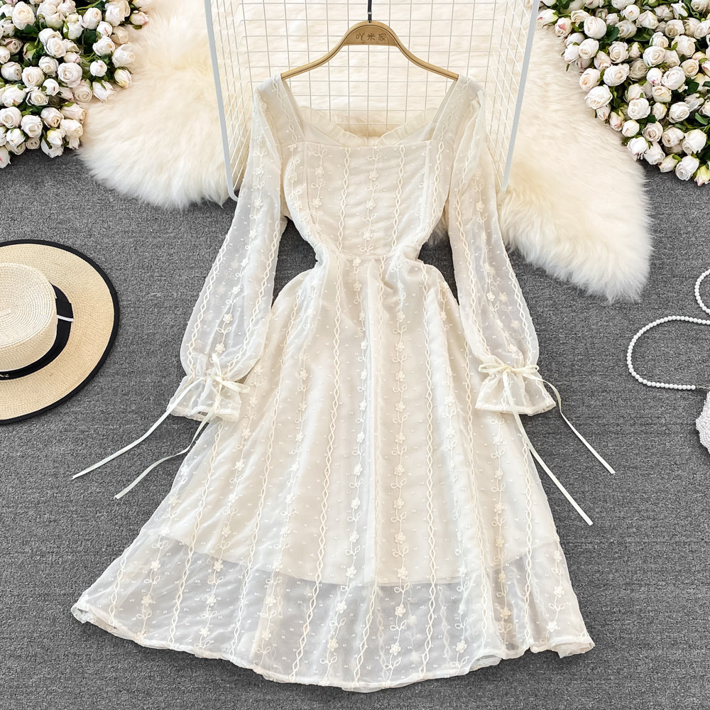 A-line lace dress fairy's first love Platycodon skirt  11203