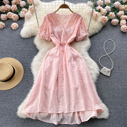 Cute V Neck Short Dress A Line Fashion Dress  10690