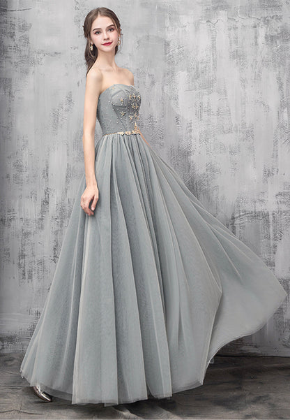 Cute tulle long prom dress evening dress  8493