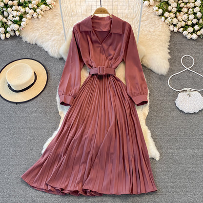 Simple A Line V Neck Dress Fashion Dress  10967