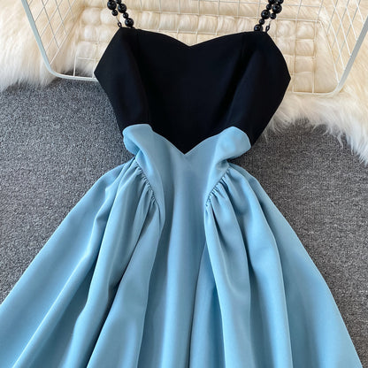 Cute A Line Short Dress Blue Fashion Dress  10725
