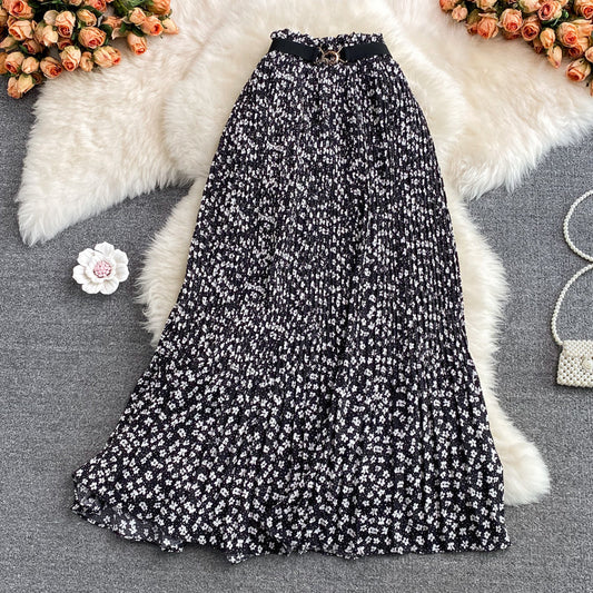 The new Korean version of high waist, slim and versatile A-line skirt  11302