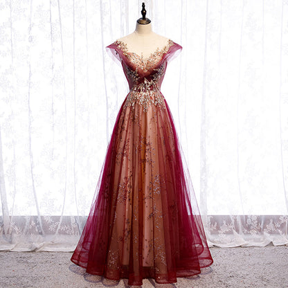 Stylish tulle sequins prom dress formal dress  8239