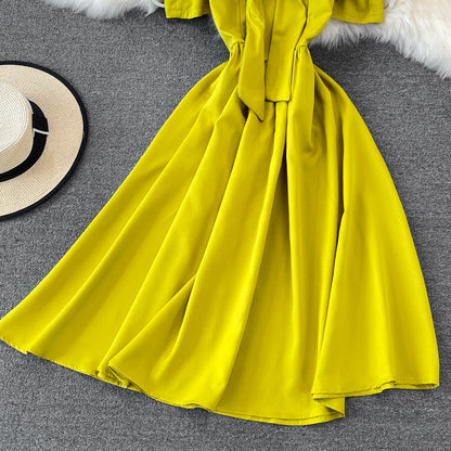 Cute Bow A Line Short Dress  10696