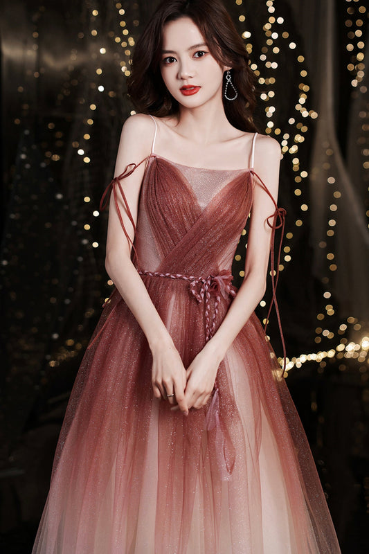 Stylish tulle long A line prom dress evening dress  8668