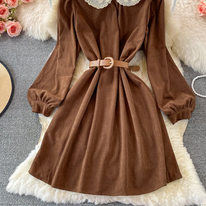 Sweet Lace Long Sleeve Dress A Line Fashion Dress  10841