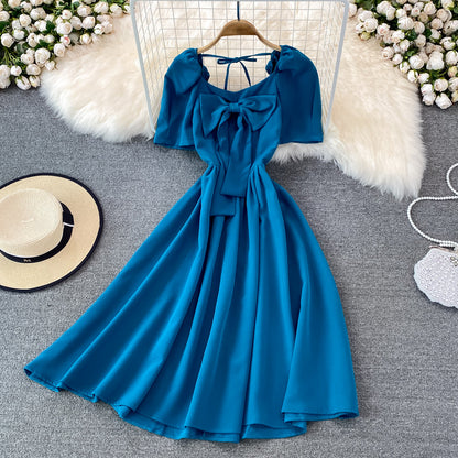 Cute Bow A Line Short Dress  10696