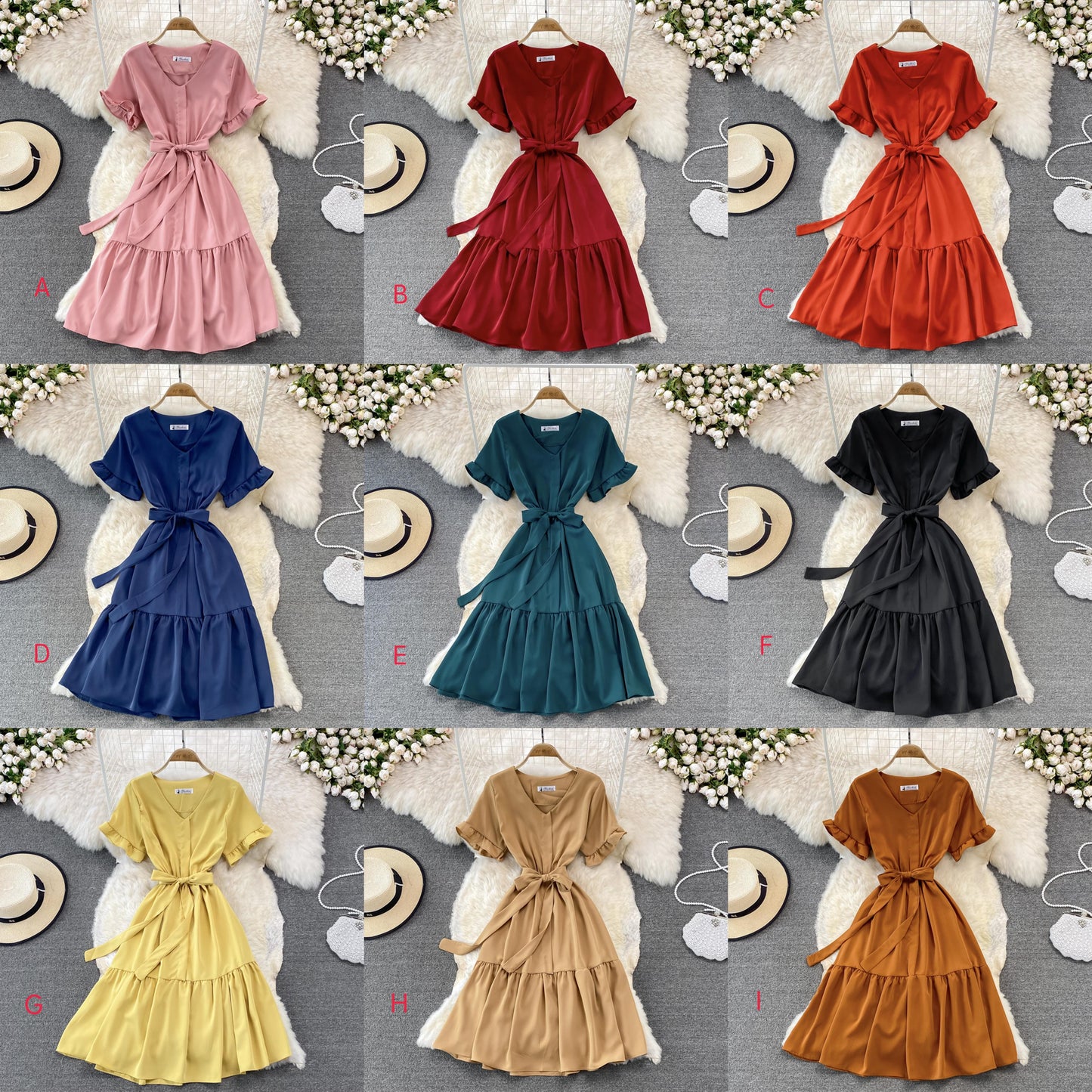Cute V Neck Short Dress A Line Fashion Dress  10901
