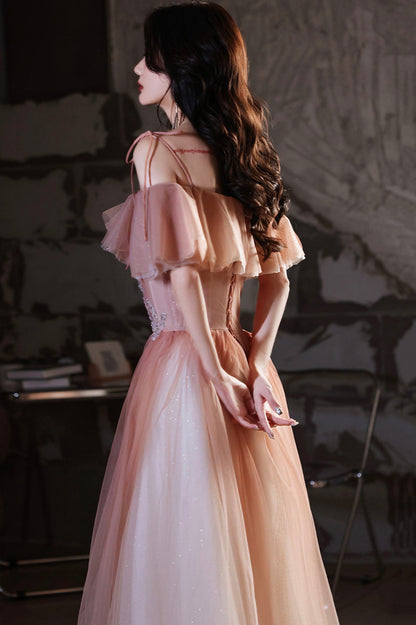 Beautiful Red Off the Shoulder Long Party Dress, A-Line Simple Prom Dress