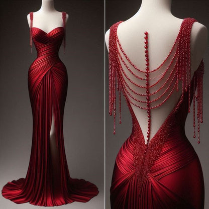 shopuniqlos-Burgundy dresses, beaded dresses, bodycon dresses, mermaid dresses, sexy dresses, elegant dresses gh5144