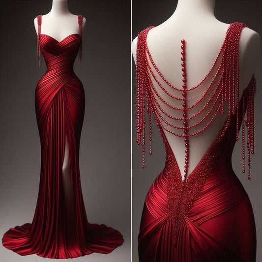 shopuniqlos-Burgundy dresses, beaded dresses, bodycon dresses, mermaid dresses, sexy dresses, elegant dresses gh5144