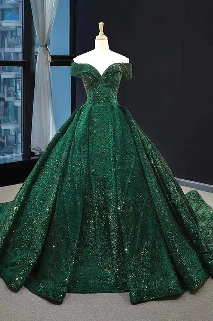 Silver/Red/Green Shiny Gorgeous Sequined Long Prom Dress Evening Dress Off Shoulder Adult Ceremony Dress gh3128