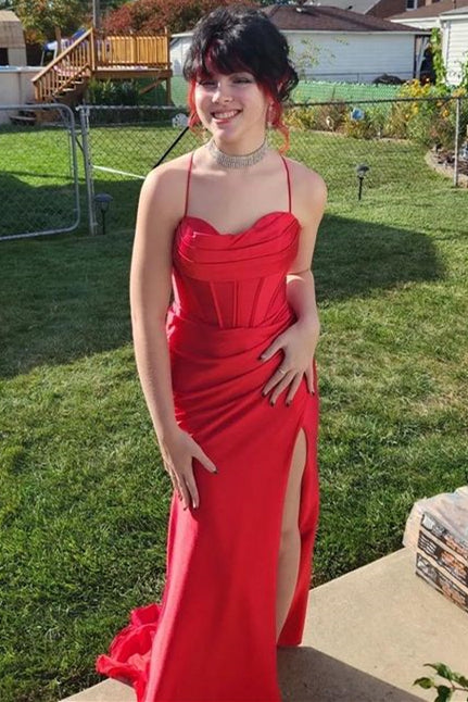 Vestido de fiesta largo fruncido con cuello vuelto y cordones en color burdeos, vestidos de fiesta negros