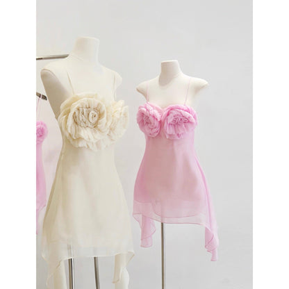 Vestidos de fiesta cortos rosas con tirantes finos, corte A, elegantes y cortos, para cóctel, de noche, para 16 cumpleaños, DH2775