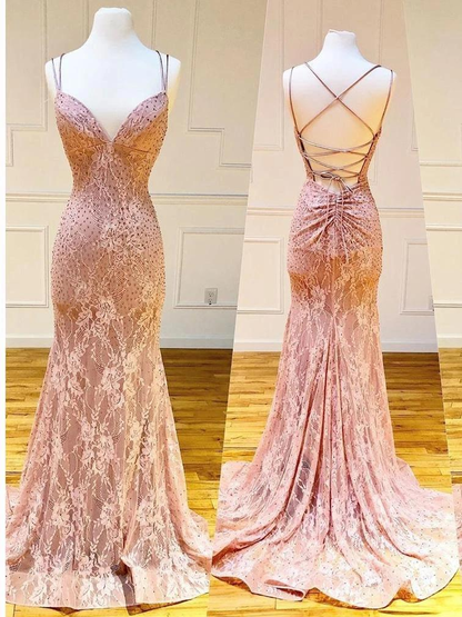 Green Fashion Elegant Lace Halter Long Mermaid Slim Ball Gown Evening Dress Wedding Party Dress gh3302