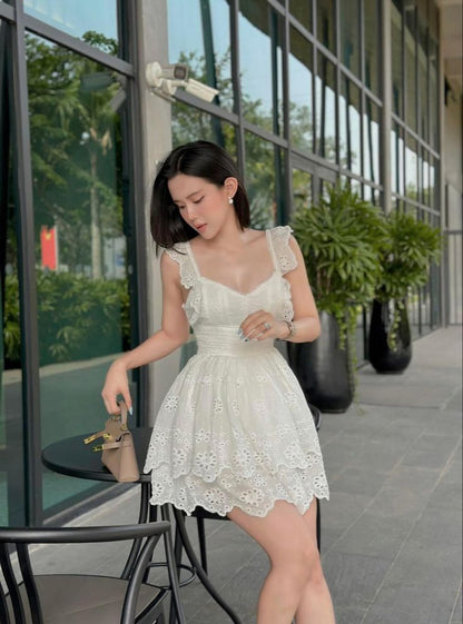 White Lace Birthday Outfit Short Evening Dress Cocktail Dresses Short Party Dress  fg8008