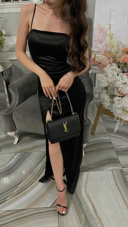 Black Prom Dresses, Evening Party Dress With Slit