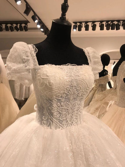 Luxury Wedding Dresses, Popular Lace A-line Bridal Gowns   fg7642