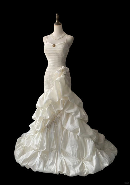White Party Dress Long Evening Dress Princess Wedding Dress    fg8110