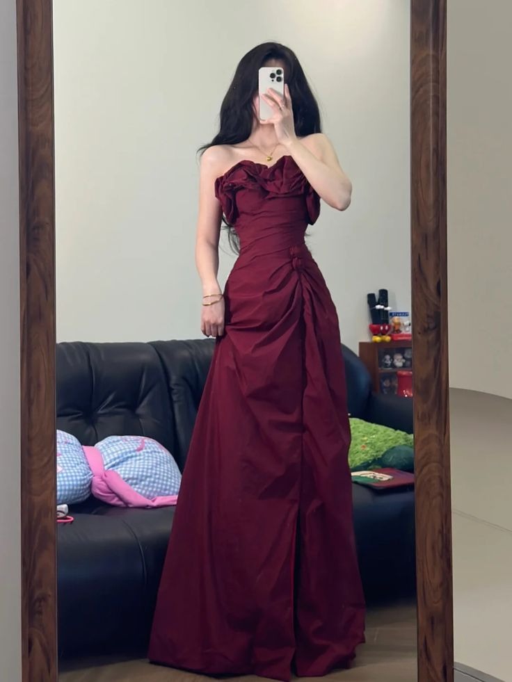 Burgundy Prom Dresses, Long Evening Dress Formal Dress    cg25969