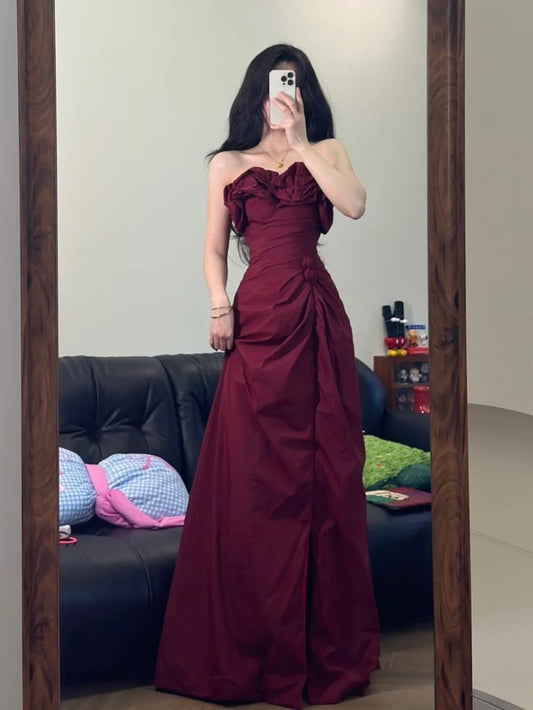 Burgundy Prom Dresses, Long Evening Dress Formal Dress    cg25969