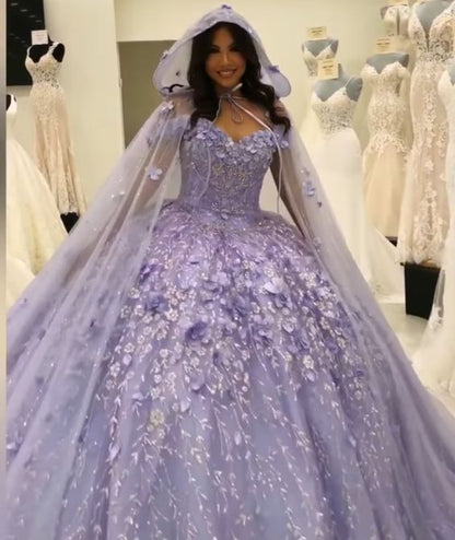 Floral Quinceanera Dresses Off Shoulder Ball Gown Puffy Lace Embroidery Princess Sweet 16 Girls    cg24835