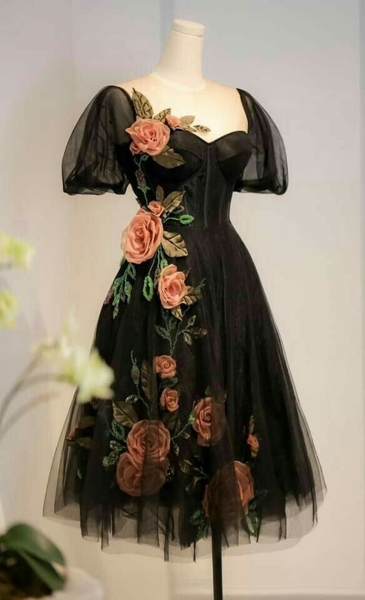A Line Black Homecoming Dresses Short Prom Dress Short Party Dress Cocktail Dresses     cg25901