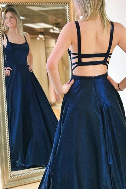 A Line Taffeta Long Prom Dress Simple Evening Dress,WP222