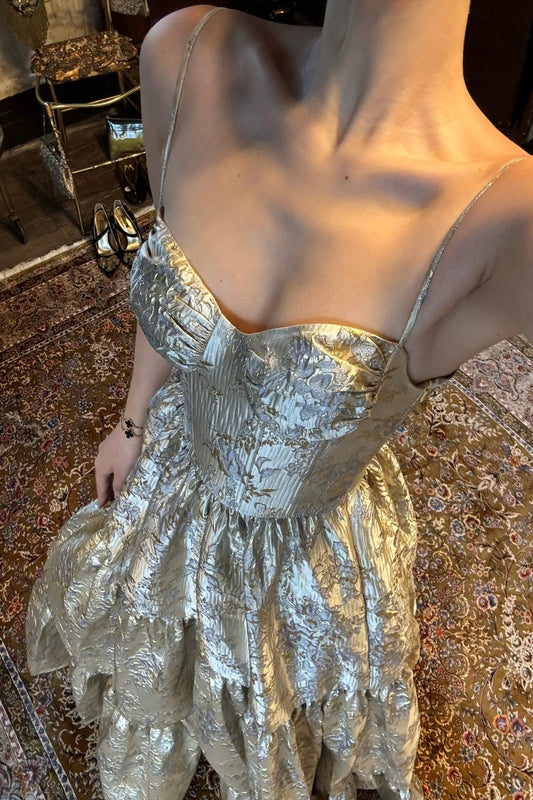 Gilded Elegant Fashion Vintage Long Satin Ball Gown Evening Dress Wedding Guest Party Dress Bridesmaid Dress Prom Dress gh3993