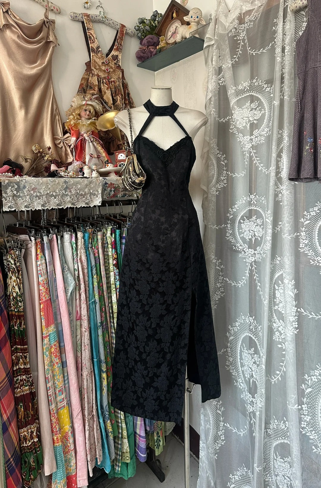 Black Midi Party Dress Evening Dress Prom Dresses     cg25686