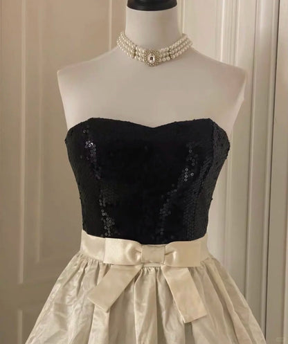 __hite Retro Shiny Elegant Princess Short Sequin Homecoming Dress Birthday Party Dress~__ gh4268