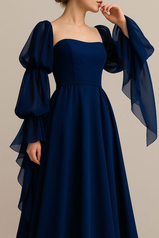 Beautiful Vintage Romantic A-line Blue Prom Dress Evening Dress    cg25819