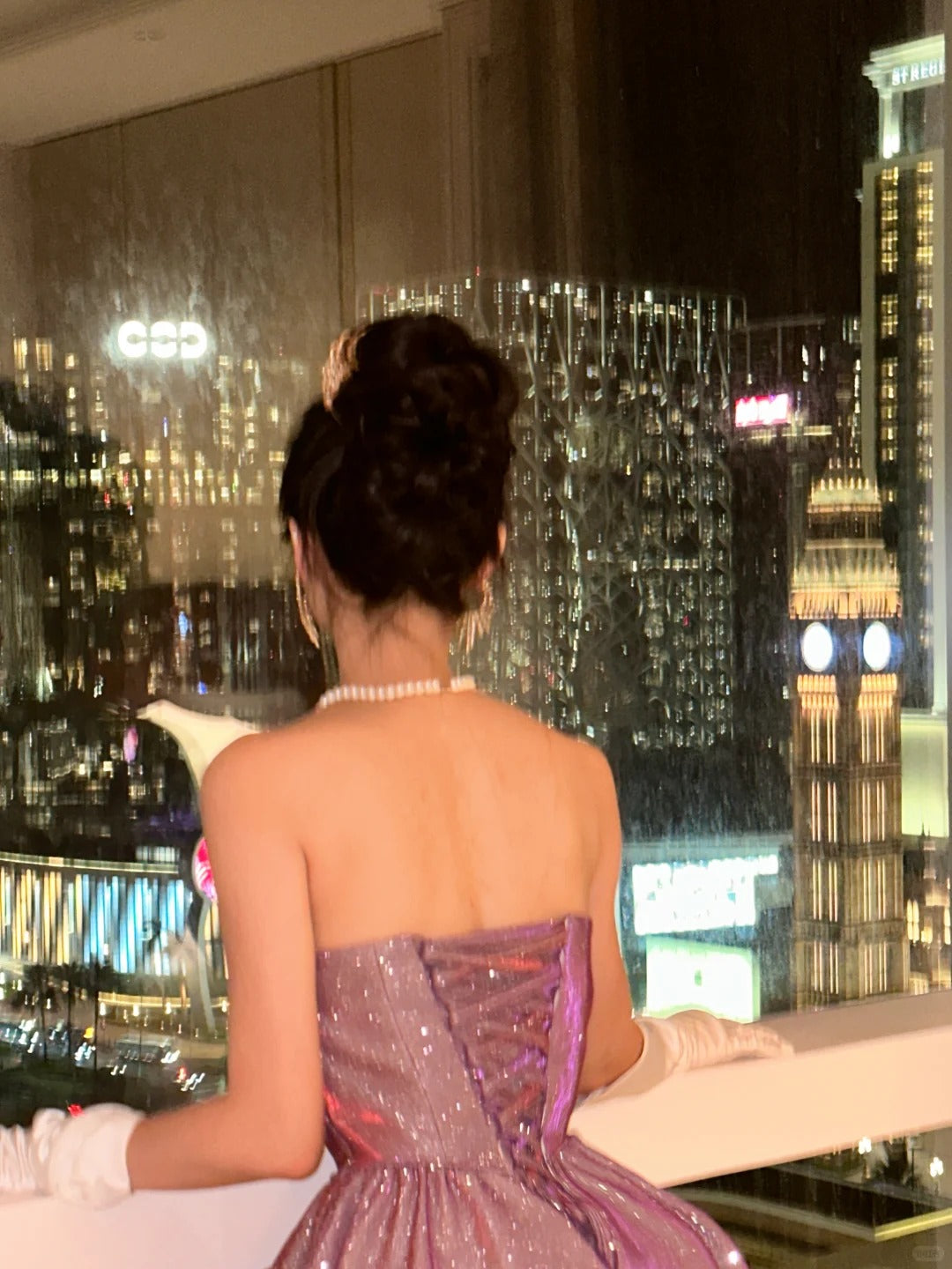 A Line Vintage Strapless Purple Shinny Long Prom Party Dresses Unique Evening Dress   cg26066