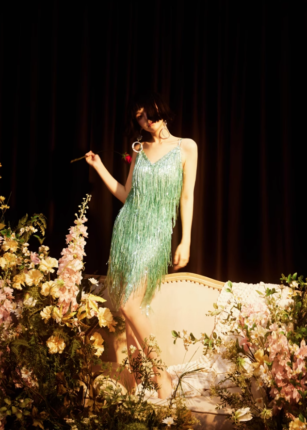 Shiny Bright Green Sequin A Line Spaghetti Strap Short Homecoming Dress Cocktail Dress SH3577