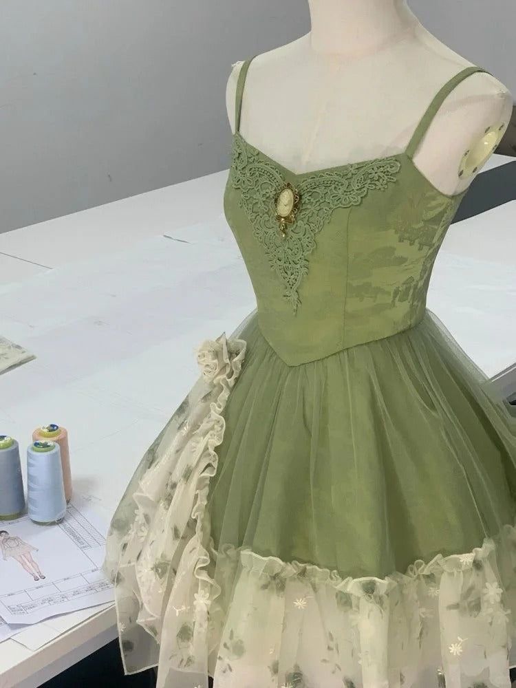 Green/Red Sweet Cute Elegant Pretty Spaghetti Strap Short Chiffon Homecoming Dress Prom Dress Evening Dress Party Dress gh4192