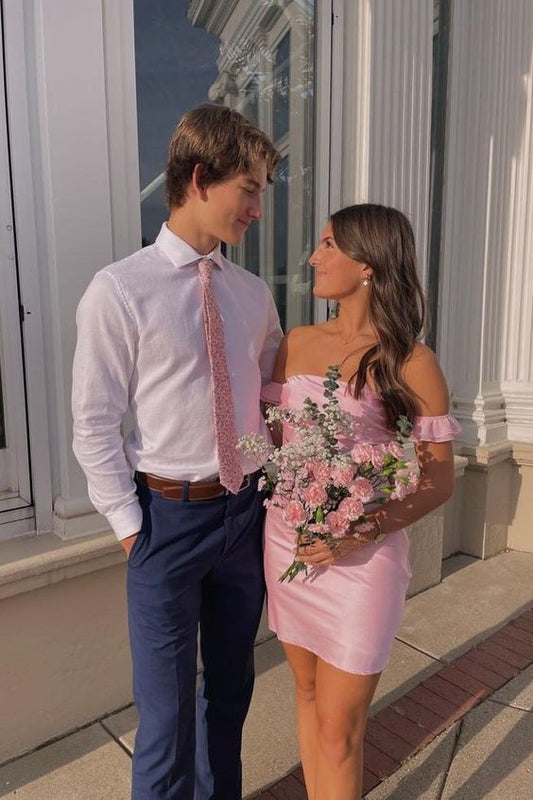 Short Pink Cocktail Dresses Semi Formal Dress for Woman     cg25155