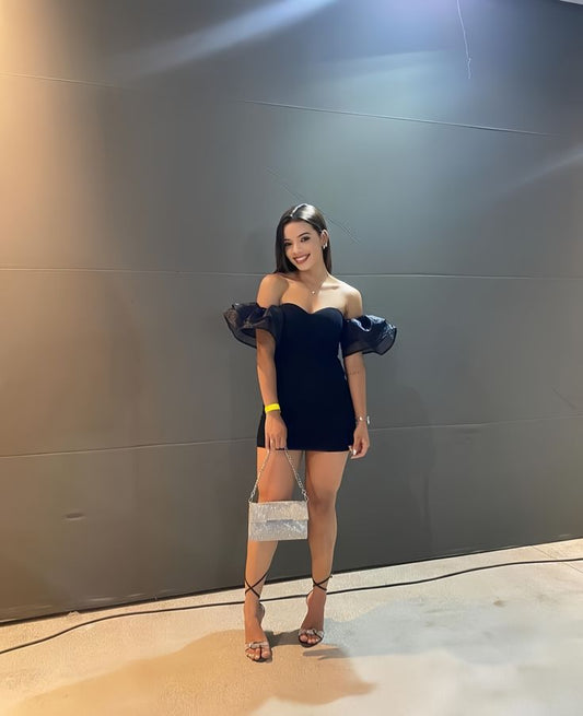 Off Shoulder Black Cocktail Dresses Homecoming Dress Short Prom Dress Party Dress    cg26015