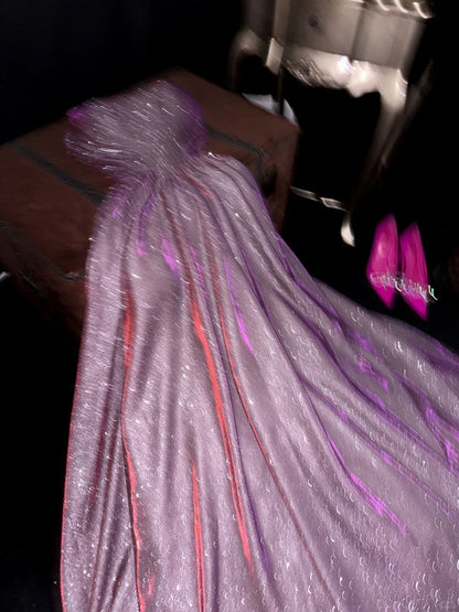 A Line Vintage Strapless Purple Shinny Long Prom Party Dresses Unique Evening Dress   cg26066