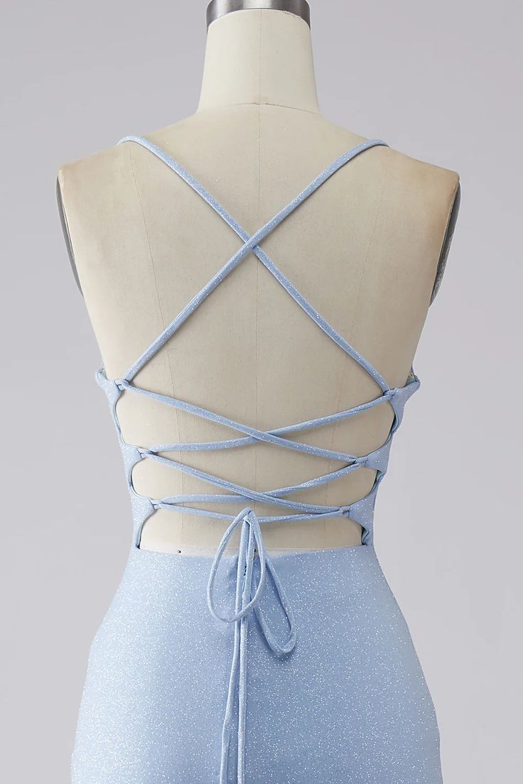 Light Blue Mermaid Long Prom Dress Elegant Evening Birthday Dresses
