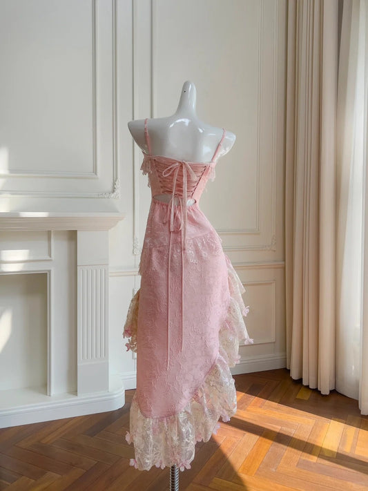 Pink Prom Party Dresses Unique Evening Dress Vintage Princess Dress   cg26007