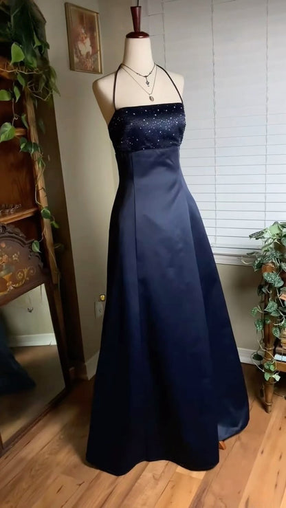 Vestidos de fiesta largos azul marino para eventos de fiesta
