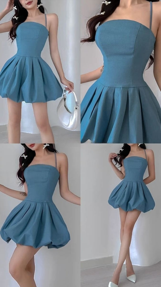 A Line Blue Short Evening Dress Cocktail Dresses Short Party Dress   fg7880