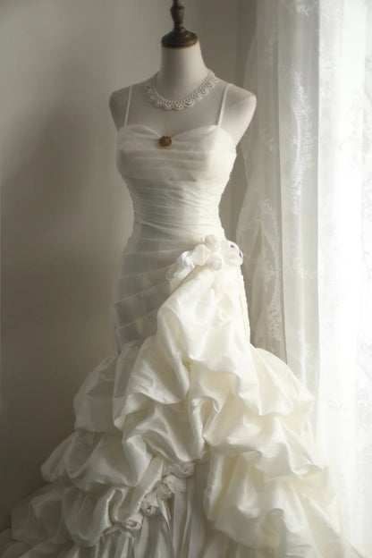 White Party Dress Long Evening Dress Princess Wedding Dress    fg8110