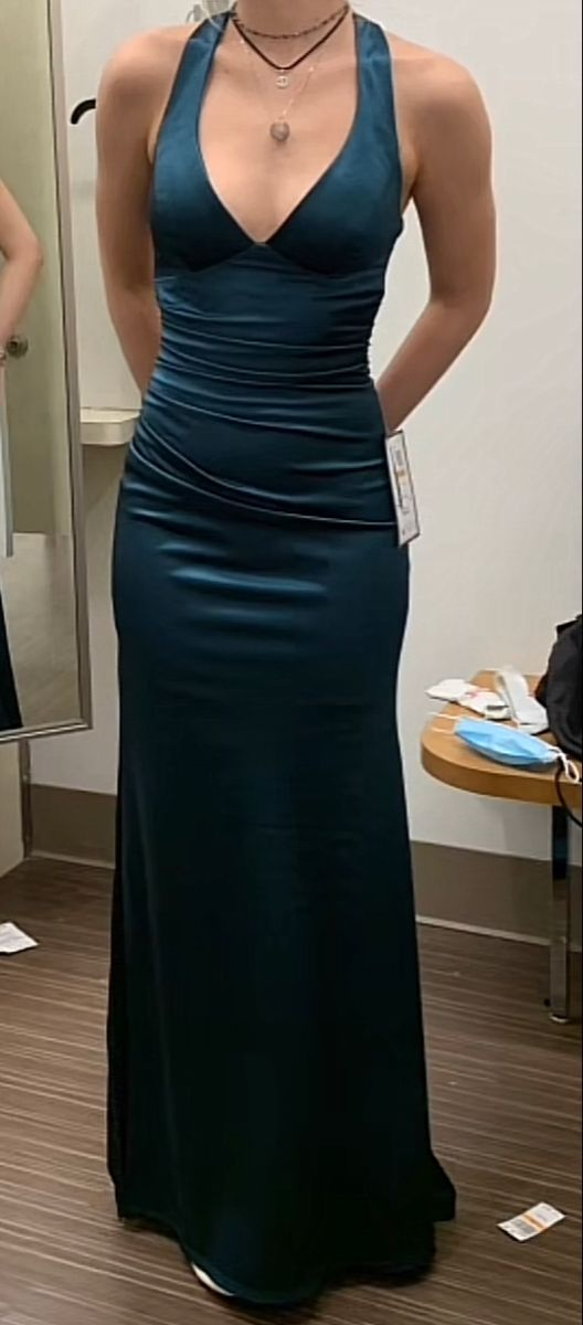 Elegante vestido de fiesta largo de sirena verde, vestidos de noche sexys