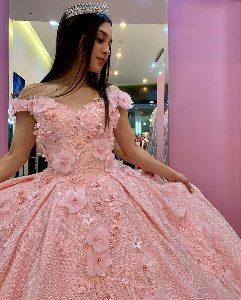 Vestidos de quinceañera con lentejuelas brillantes y apliques 3D, corsé de cuentas azul real, vestido de mascarada XV