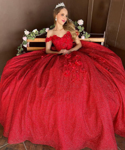 Vestidos de quinceañera con lentejuelas brillantes y apliques 3D, corsé de cuentas azul real, vestido de mascarada XV