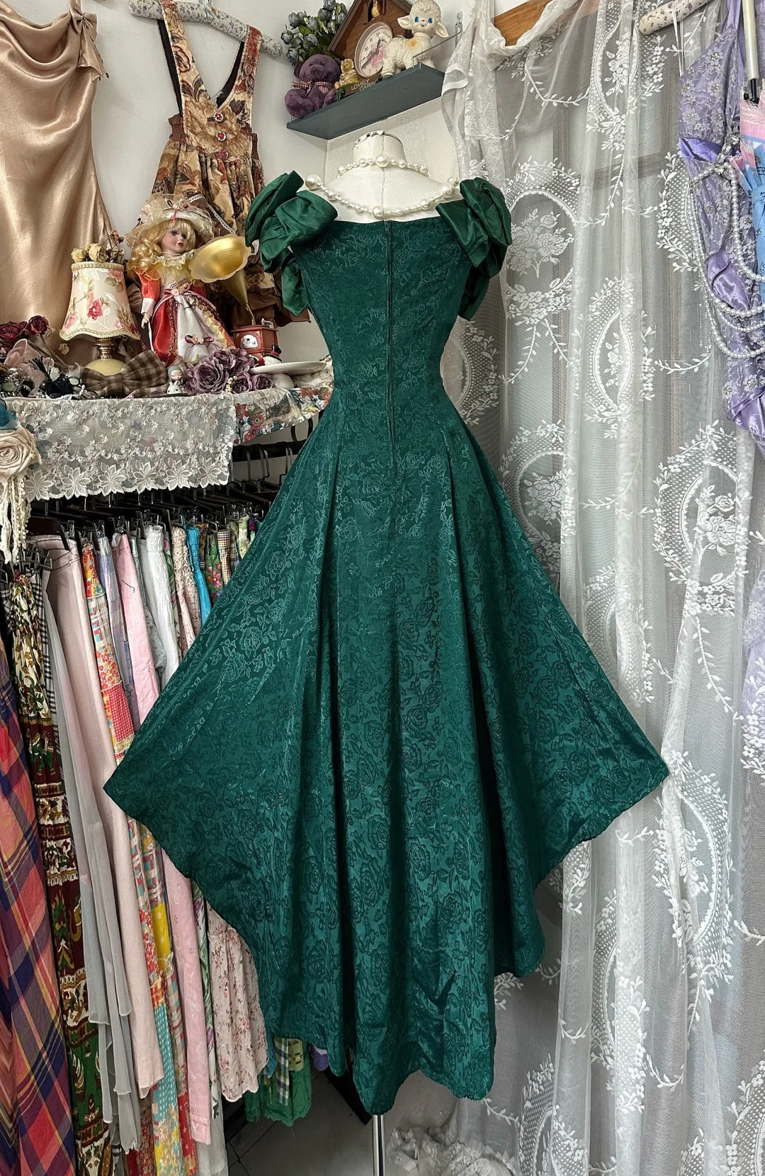 Green vintage fashion beautiful long prom dress evening gown gh4777