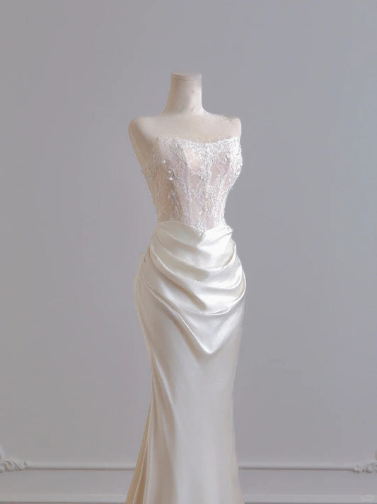 shopuniqlos--__xquisite lace long floor-length satin prom dress wedding dress gh5481